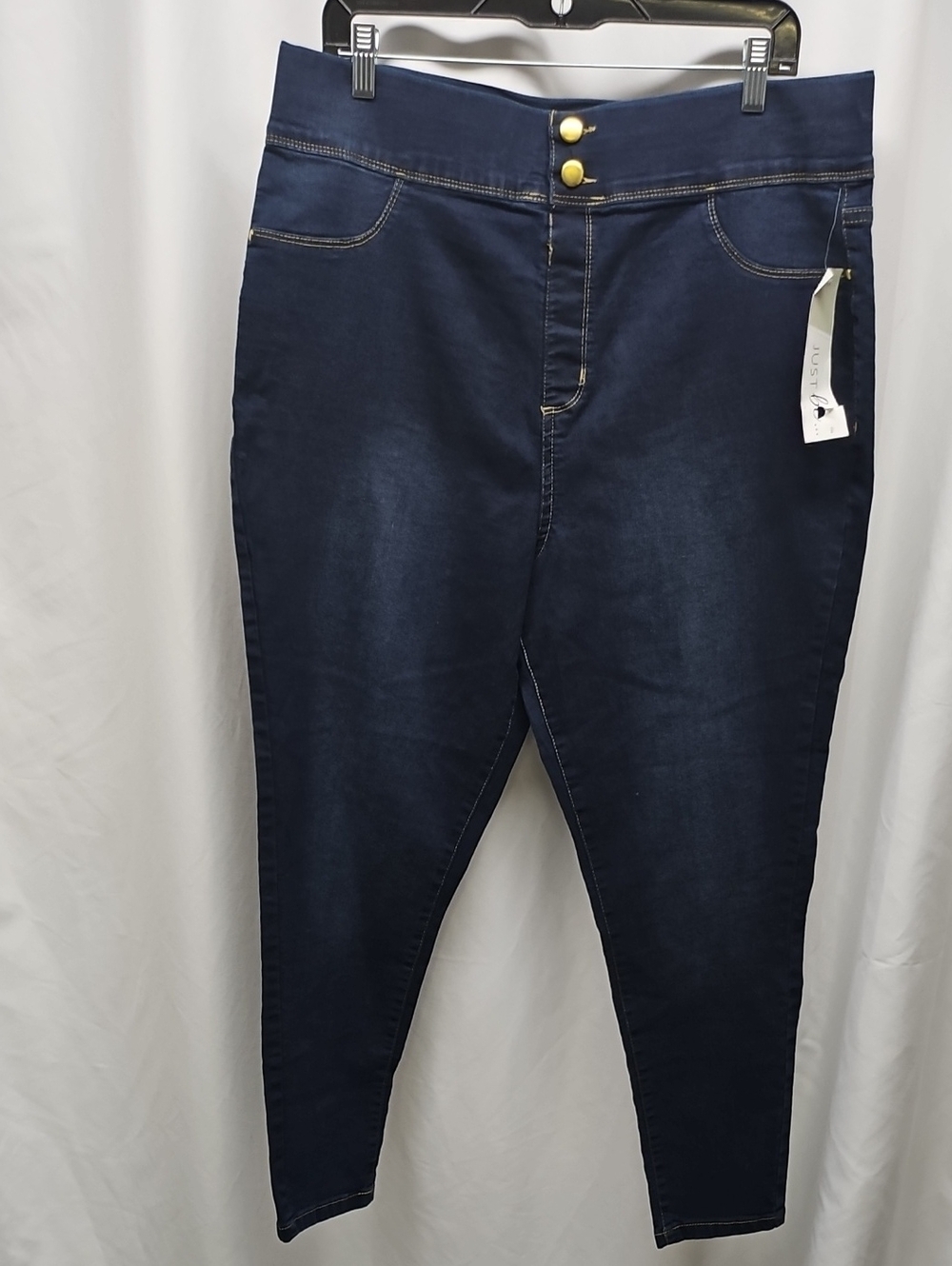 Classic High-Rise Skinny Jeans in Dark Blue
